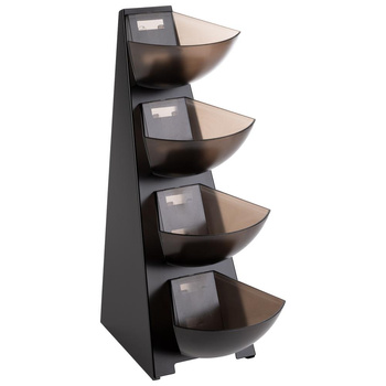 Büféállvány, négyszintes MULTITRACK, fekete, 33x19.5x53 cm | APS 11414