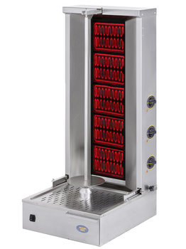 Gyros (kebab) üvegkerámia készülék, 40 kg, 4 fűtőzóna, 9 kW, 400 V | ROLLER GRILL GR 100 V
