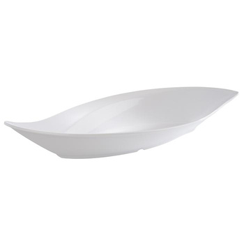 Melamin LEAF tál, fehér, 42x19.5x6.5 cm, 1 l | APS 84200