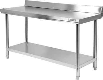 Rozsdamentes munkaasztal polccal 160x60x85 cm | YATO YG-09025