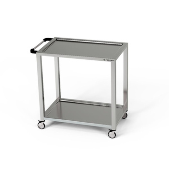 Rozsdamentes pincérkocsi, 2 polcos, 80x40x85 cm | FORGAST