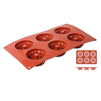 Szilikon sütőforma 6 muffin számára, 7x3.5 cm | CONTACTO 6640/076
