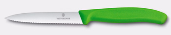 Zöldség- és gyümölcskés Swiss Classic, recés penge, zöld, pengehossz 10 cm | VICTORINOX 6.7734.C1