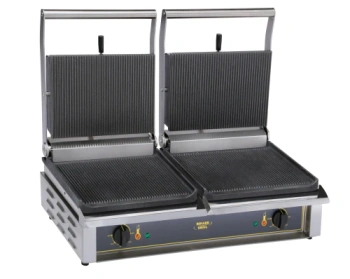 Kontakt panini grill bordázott dupla, 2x36x24 cm, 230 V | ROLLER GRILL DOUBLE PANINI