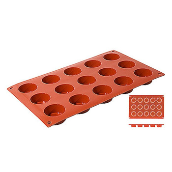 Szilikon sütőforma Mini-Cylinder, 15 mélyedéssel, 4 cm átmérővel | CONTACTO 6635/415