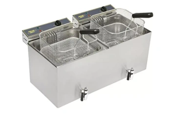 Elektromos, 2 medencés fritőz csappal, 2x12 l, 12.8 kW, hideg zóna | ROLLER GRILL MF 120 DR
