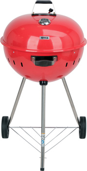Széngrill, kerek, átm. 54 cm, piros | YATO YG-20304
