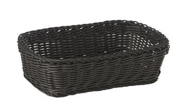 Kenyérkosár polipropilénből, téglalap alakú, fekete, 31x21x9 cm | APS 50707
