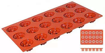Szilikon muffinsütő forma, 18 mélyedéses, 30x17,5 cm | CONTACTO 6652/042