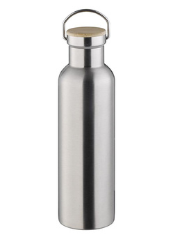Termosz palack „H2O YEAH!”, rozsdamentes acél, bambusz fedél, 750 ml | APS 66906