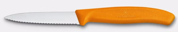 Zöldség- és gyümölcskés Swiss Classic, recézett pengével, 8 cm, narancssárga | VICTORINOX 6.7636.L119