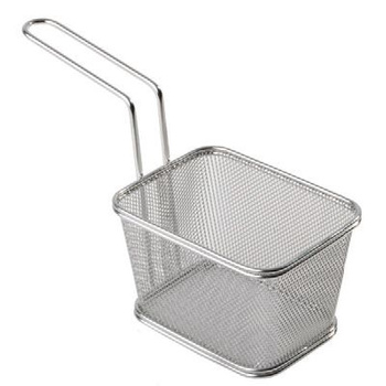 Acél finger food snackholder kosár 10x8,5x6,5 cm | APS 40620
