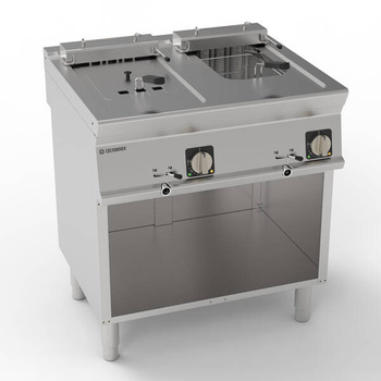 Fritőz elektromos 2 medencés - kap. 2 x 8 l 15 kW nyitott szekrény | TECNOINOX 716097
