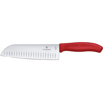 Kés Santoku Swiss Classic piros, penge hossza 17 cm | VICTORINOX 6.8521.17G
