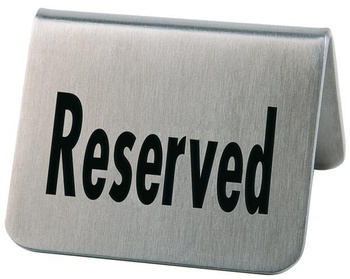 Asztali tábla „Reserved”, 2 darabos készlet, 5.5x5x3.5 cm | APS 13