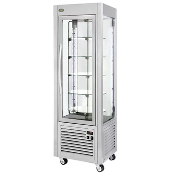 Forgó hűtött bemutatóvitrin, dinamikus hűtés, 360 l, ezüst | ROLLER GRILL RD 60 T