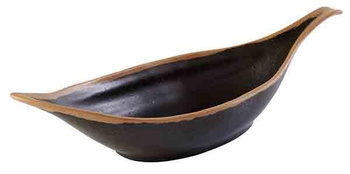 Tál CROCKER, melamin, fekete - barna, 42x14x9.5 cm, 650 ml | APS 84582