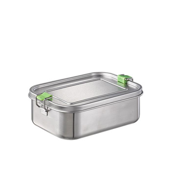 Ebédtartó doboz LUNCHBUDDY, rozsdamentes acél, 20.5x14.5x6.5 cm, 1.1 l | APS 66901