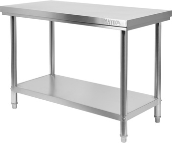 Központi rozsdamentes munkaasztal polccal 100x60x85 cm | YATO YG-09001