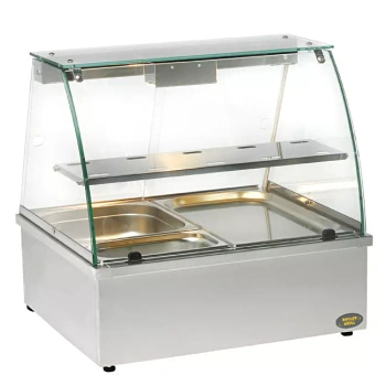 Vitrin melegen tartó bain-marie-val, 2 GN 1/1 | ROLLER GRILL BMV 20 I