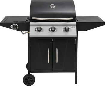 Gázgrill BAVEN, 3+1, szekrénnyel, fekete, 12.8 kW | LUND 99642