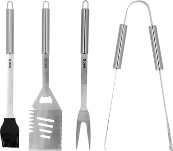 Grillező készlet rozsdamentes acélból, 4 részes | YATO YG-20110
