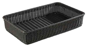 Kosár polipropilénből PROFI LINE, téglalap alakú, fekete, 53x32.5x10 cm | APS 50722