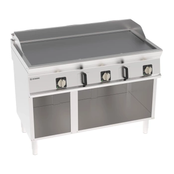 Elektromos grilllap, sima, krómozott, szálcsiszolt, nyitott alépítményen, 120 cm, 400V Tecno74 | TECNOINOX 716209