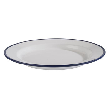 Tányér ENAMEL LOOK, melaminból, fehér-kék, 24,5 cm | APS 84951
