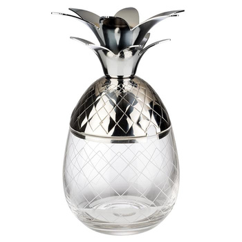 Bögre PINEAPPLE, rozsdamentes acél és üveg, 8.5x17.5 cm, 350 ml | APS 93375