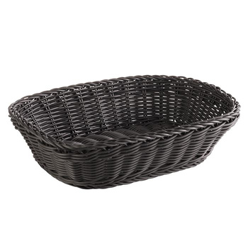 Kosár kenyérhez polipropilénből, téglalap alakú, fekete, 26.5x19x7 cm | APS 50702