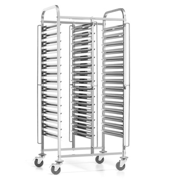 Rozsdamentes összecsukható kocsi tálcákhoz és edényekhez - 30 db GN 1/1-hez | FORGAST FG01103