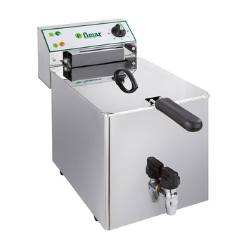 Elektromos olajsütő leeresztőcsappal, 1 medencés, 8 l, hideg zóna, 3 kW, 230 V | FIMAR FR8RN