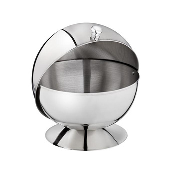 Cukortartó roll-top fedéllel, rozsdamentes acél, 14x14 cm | APS 33