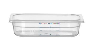 GN 1/4 edény, 6,5 cm mély, polipropilénből, HACCP | HENDI 880388