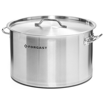Közepes rozsdamentes acél fazék fedővel, 8 l, átmérő 26 cm | FORGAST FG02008