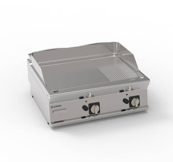 Gázüzemű, felépíthető bordázott grillsütőlap 1/3, 74,8x56,4 cm | TECNOINOX 713174
