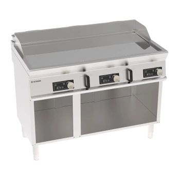 Elektromos grillezőlap, elektronikus vezérlés, sima, krómozott, nyitott alapon, 120 cm, 400V Tecno74 | TECNOINOX 716248