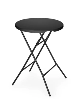 Koktélasztal kerek, fekete, átm. 80 cm | AMERBOX 811047