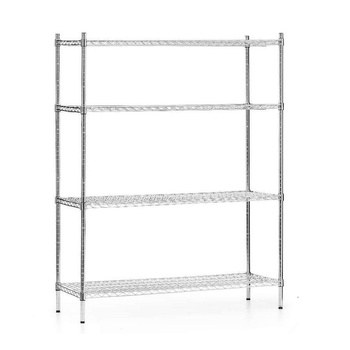 Krómacél raktári polc, 4 polc, 122x45,5x180 cm, összecsukható | FORGAST FG15133