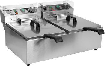 Elektromos olajsütő 2 rekeszes 2x6 l | YATO YG-04622