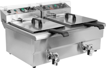 Elektromos 2 medencés olajsütő leeresztő csapokkal 2x12 l | YATO YG-04634
