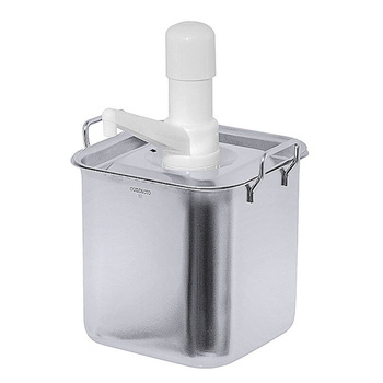 Adagolós szószdiszpenzer pumpával, négyzet alakú, 5 l, ezüst | CONTACTO 237/050