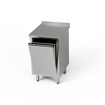 Rozsdamentes acél asztal billenthető kosárral 50x60x85 cm | FORGAST