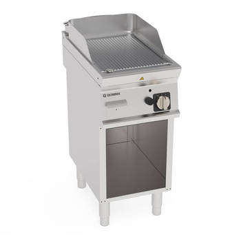Grill sütőlap gázüzemű krómozott bordázott csiszolt nyitott állványon 35,3x56,4 cm 7 kW | TECNOINOX 713190