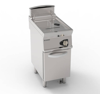 Gázüzemű egykamrás fritőz 17 l 16,5 kW hideg zónával és zárt alsó szekrénnyel | TECNOINOX 713128
