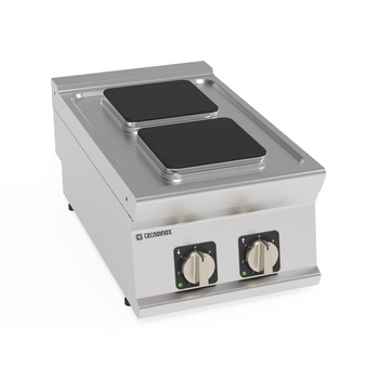 Elektromos vendéglátóipari felépíthető tűzhely 2 négyzet alakú főzőlappal 22x22 cm | TECNOINOX 716005