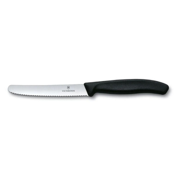 Swiss Classic zöldség- és gyümölcskés fogazott éllel, fekete, pengehossz 11 cm | VICTORINOX 6.7833