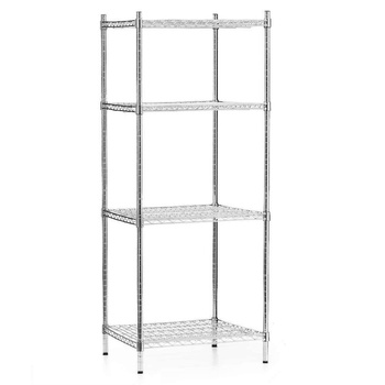 Krómacél raktári polc, 4 polc, 61x61x180 cm, összecsukható | FORGAST FG15135