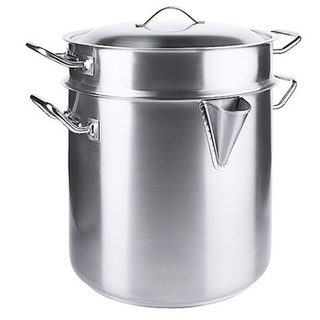 Dupla falú rozsdamentes acél fazék fedővel, 5 l, 24 cm | CONTACTO 2129/240